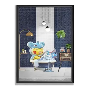 Pikachu Lapras Art Print, Bathroom Decor, Gift Perfect, Unframed Wall Art, Home Decor, Toilet Poster, Gift Perfect Artwork Decoration