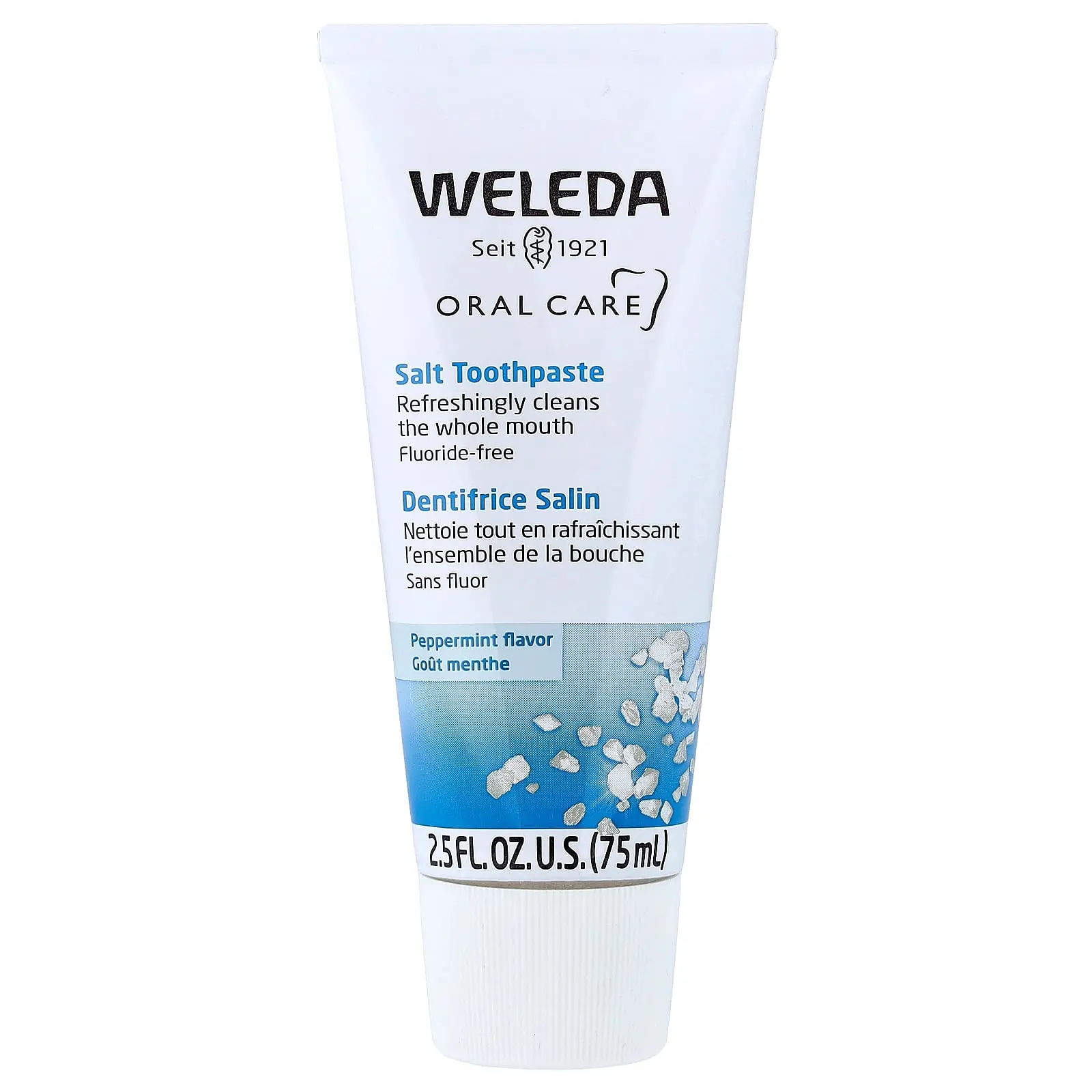 Weleda Oral Care, Salt Toothpaste, Fluoride Free, Peppermint, 2.5 fl oz (75 ml)