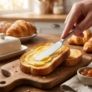 Multi-Purpose Cream & Jam Knife: Non-Slip, Rust-Proof Baking Utensil, Commercial & Dorm Use, Anti-Mold Easy-Clean Blade, Party Serving & Palette Tool for Desserts.