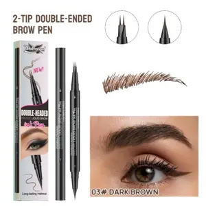 【Hair-like Eyebrow Pen,2-in-1 Waterproof Brow Penwith 2 Tip, with Dual-ended Eyebrow Brush, CosmeticMakeup】