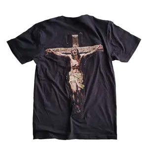 jesus Tapestry T-shirt Handmade, christion soft shirt Casual Fabric Top Menswear god first