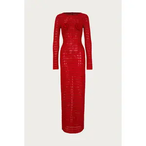 Rosette Crochet Dress (Red)