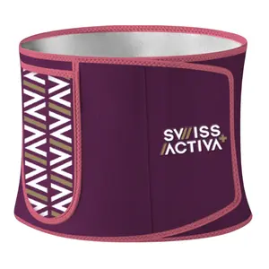 Swiss Activa+ Waist Trimmer for Women - Stomach Wraps - Sweat Belts - Belly Sweat Band - Purple, Large Comfortable Shapewear Breathable