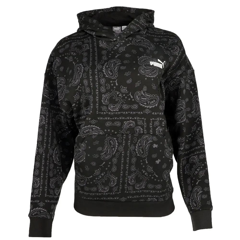 PUMA Womens Essentials Paisley Hoodie Casual Outerwear Casual - Black