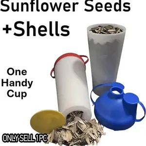 Portable Sunflower Seed Cup with Storage Tray, Snack Holder for Outdoor Travel, Car, Sports Games, Convenient and Practical Design