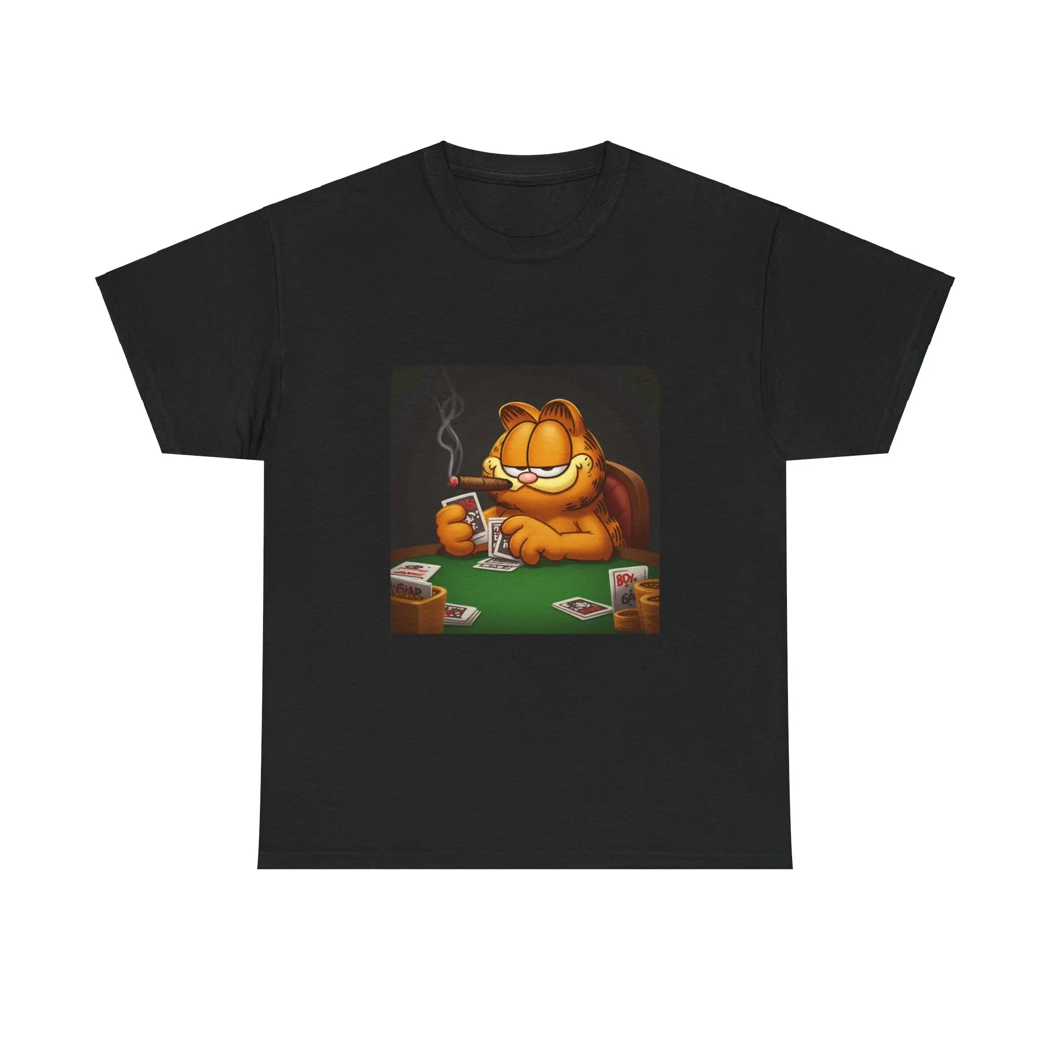 Garfield Poker T-Shirt - Classic Design with Black Colors - Perfect for Casual Wear | T-Shirt, Comfort, UNISEX Shirt