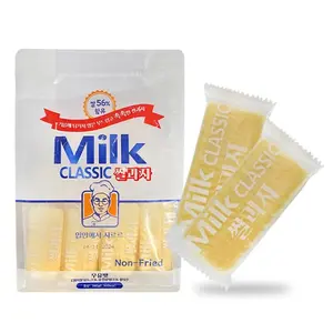 Korean Milk Cracker Snacks, Made with Rice Crackers Senbei Crispy, Oven Baked, Non-Fried, Milk Flavor Pack of 24 Milk Biscuits