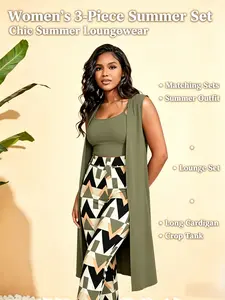 fleece lined' leggings summer three piece set plus size with coat outdoorfun Women's Outfit Lounge