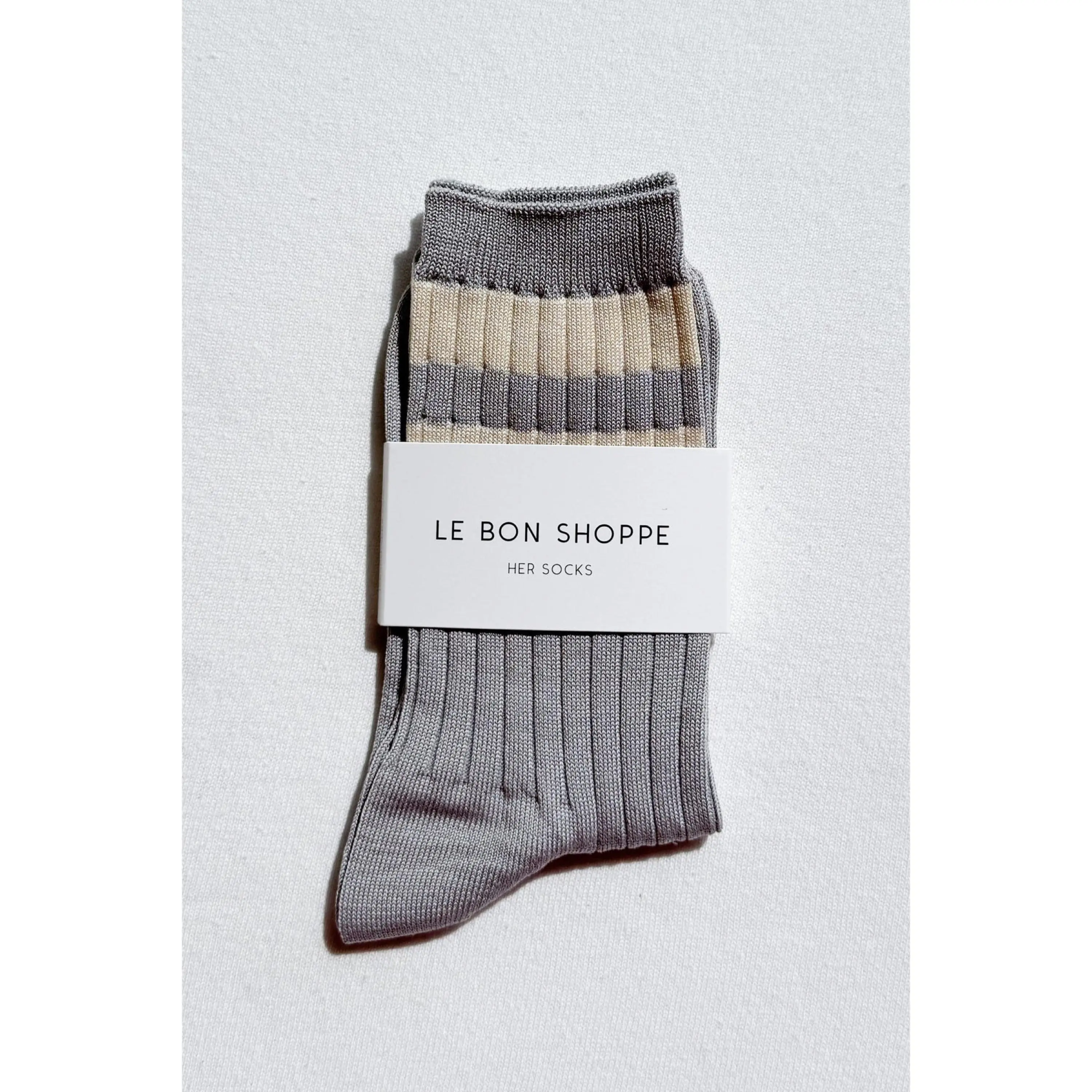 Stone White Varsity Her Socks