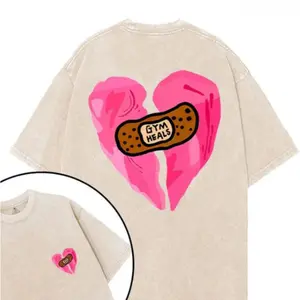 Gym Heals T-Shirt, Gym Shirt, Graphic Gym Shirt, Vintage Washed Tee Conton, Gym Shirt Women, For Men, Ful Size