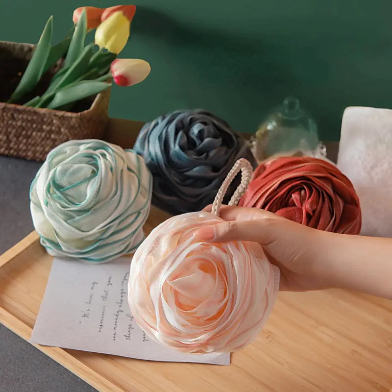 Papo- Rose Shower Pouf Premium Quality and Rich Foaming