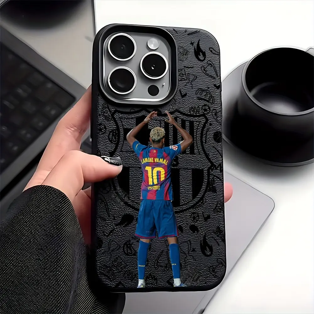 Football Star Barcelona No.10 Lamine Yamal Phone Case, Shockproof Soft Back Cover. Compatible with iPhone 17 Air, 16E, 16, 15, 14, 13, 12, 11 Pro Max, X, XR, XS Max, 8, 7 Plus. Trendy cool design, ideal for couple matching, Halloween styling and couple ho