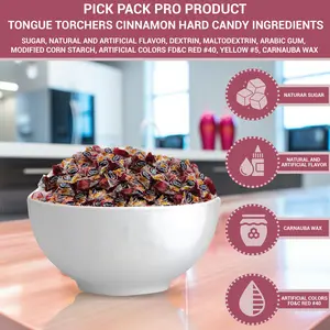 Tongue Torchers Cinnamon Hard Candy – 1.5 LB Bulk Pack – Spicy Red Hot Individually Wrapped Suckers – Fiery Cinnamon Flavor in Resealable Bag