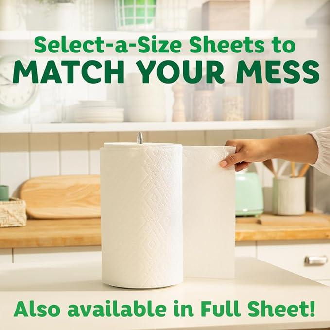 Bounty Select-A-Size Paper Towels, White, 8 Triple Rolls = 24 Regular Rolls Pack