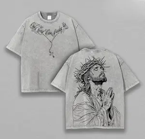 Only God Can Judge Me Jesus T-Shirt Washed Christian Graphic Tee Oversized Cotton Streetwear Summer Clothing Gymwear Faith-Based Shirt Aesthetic Menswear Gift for Believers Bible Verse Church Outfit