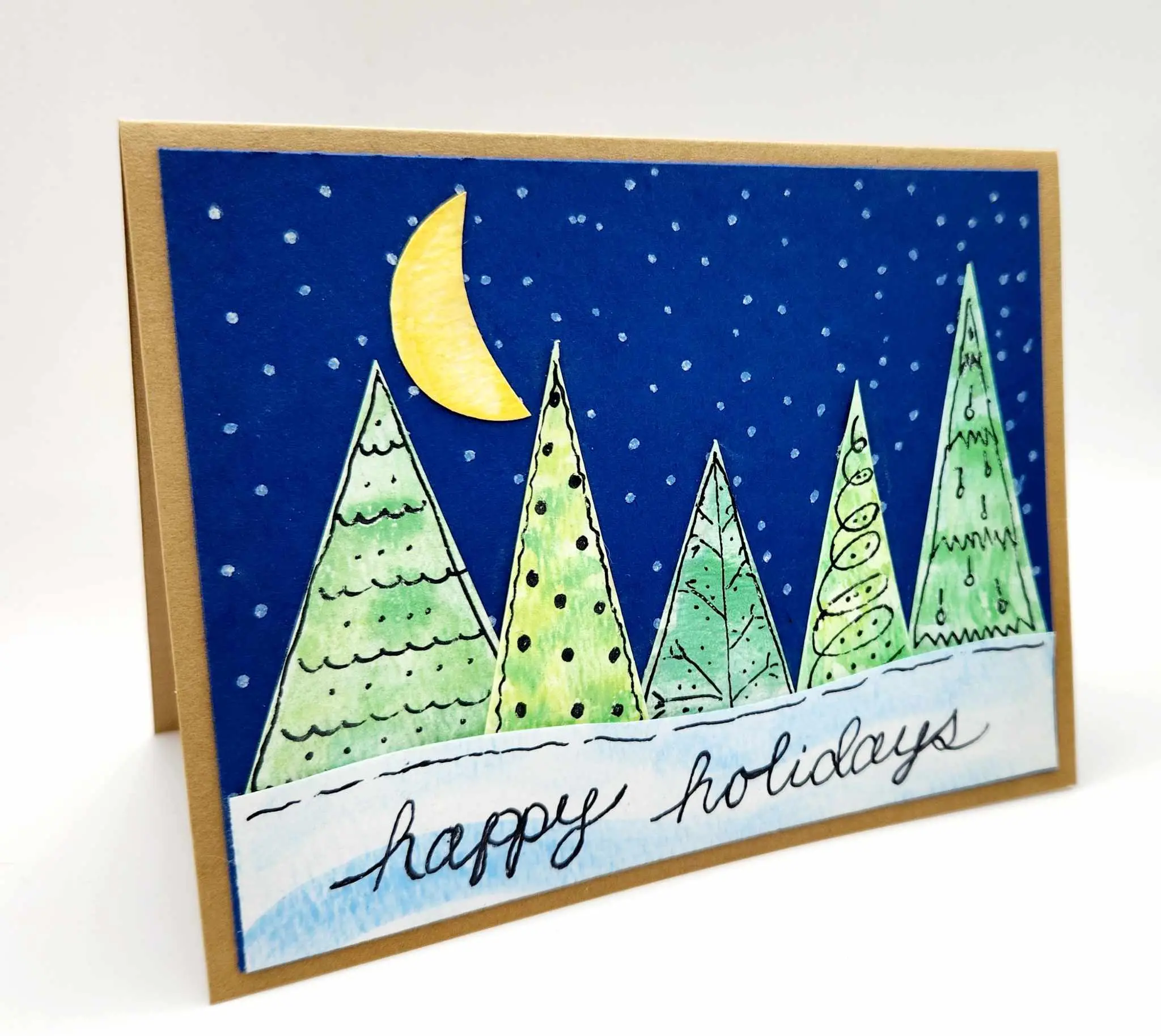 Watercolor Trees holiday cards
