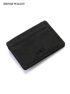 Magic Wallet Slim Bifold PU Leather Wallet for Men Minimalist Thin Credit Card Holder with Zipper Coin Pocket Cash Clip Portable Small Purse, Everyday Carry (Edc) Wallet For Men, Zipper Wallet Design, Durable Bifold Wallet