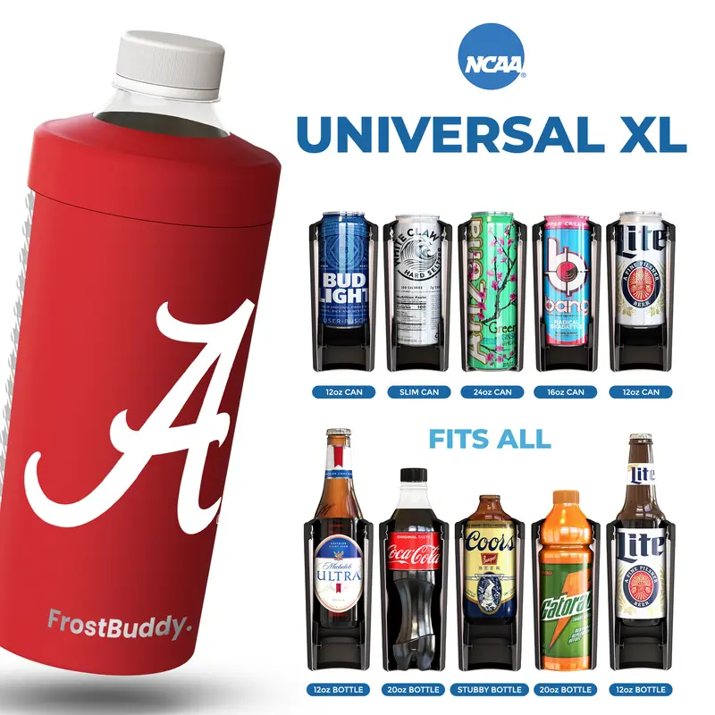 Universal XL Collegiate Edition - Officially Licensed - Can Cooler - Fits all Your Drinks Bottles Cup