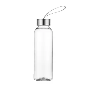 Clear Water Bottle with Lid & Lanyard, Sports Water Bottle, Portable Drinking Cup for Outdoor Sports, Reusable Water Bottle