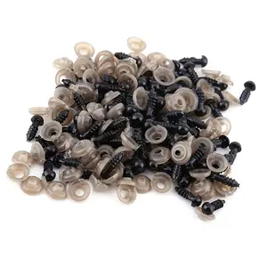 100pcs Black Plastic Doll Eyes For Teddy Bear Toys Animal Felting Craft Accessory 6MM