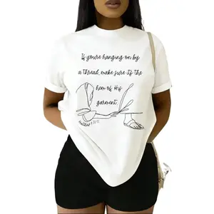 Christian Faith Bible Verse &amp;   Symbol Graphic Print T-Shirt Graphic Tees Women Tops Tik Tok Shop T-Shirt Casual Cotton Breathable Knitted Short Round Neck Streetwear Summer Tshirt