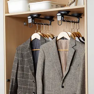 Space-Saving Extendable Pull-Out Pants Rack, Durable Closet Storage Organizer, Home Organizer, Ideal for Small Apartments and Closets