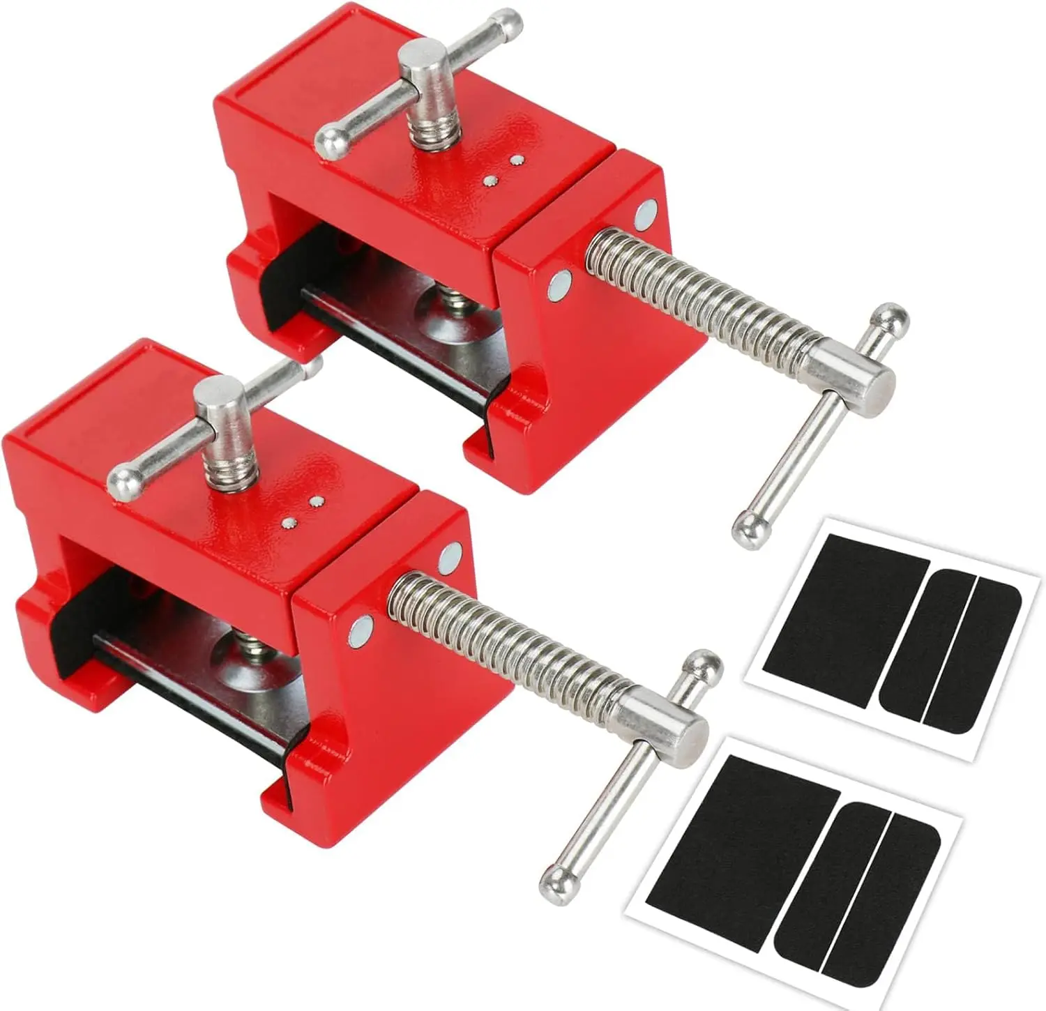 Cabinet Clamps, Cabinetry Clamps Cabinet  Frame Clamps Cabinet Installation Clamps Cabinet Tools with Two Side Screws and Alignment Plate, 2 Pack (Red)