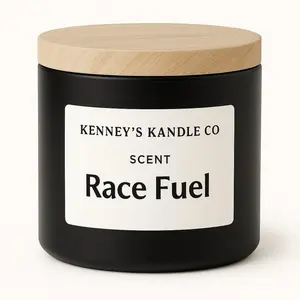 Kenney's Kandle Co. Race Fuel Candle - Black Jar with Wooden Lid