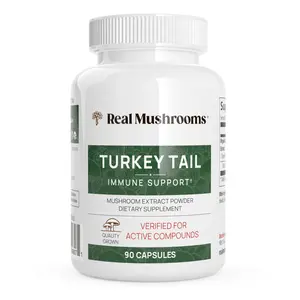 Turkey Tail Mushroom Capsules 90 or 200 Count 1000 mg per Serving Organic Beta-Glucans Immune Support Non-GMO Vegan