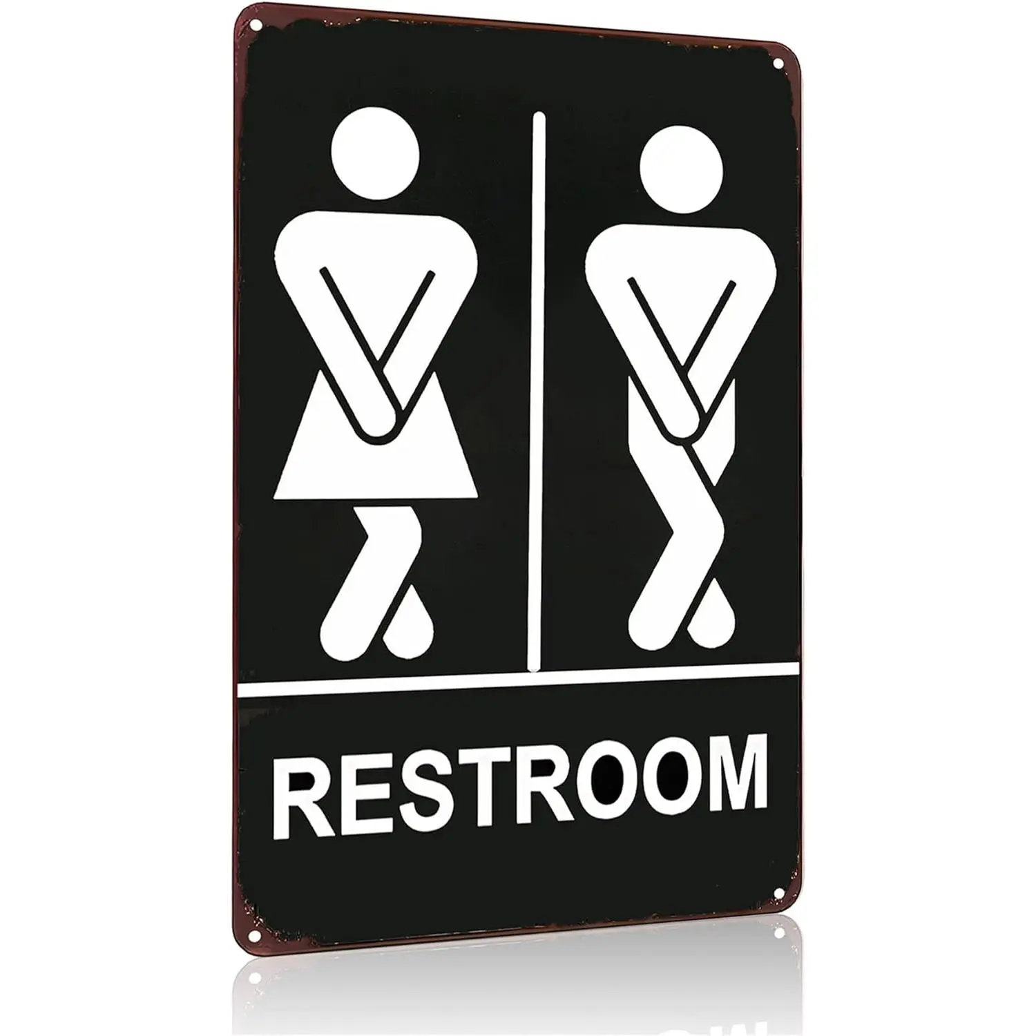 Funny Bathroom Gifts Men and Women Restroom Tin Sign for Bathroom Restroom Decor 8x12 Inch (3261)