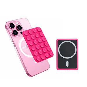 Silicone magnetic phone holder, hands-free strong magnetic stand, suitable for selfies and videos, compatible with iPhones and Android phones.makeup phone grip