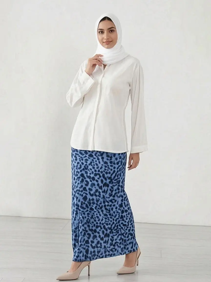 【Modest Fashion】Fashion Slim-Fitting Leopard Print Midi Skirt for Women, Summer Long Skirt in Moderate Fabric, Versatile Wardrobe Essential, Maxiskirt