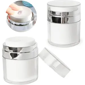 1Pc Air Pump Moisturizer Jar Container Empty Cream Subpackage Vacuum Bottle for Skincare Face Makeup Lotion Creams FIGHTYU Hand