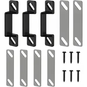 Screen Door Latch Replacement Kit Compatible with -Line K 5148 1-11/16 in. Zinc Diecast Constructed Strike Plate Assortment for Storm and Screen Door Hardware(3,Black)