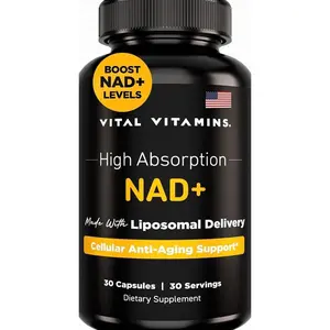 Vital Vitamins NAD Supplement - NAD+ (Nicotinamide Adenine Dinucleotide) for Men & Women - Made with Liposomal Delivery - Cellular Anti-Aging Support, Energy, Focus - 30-Day Supply