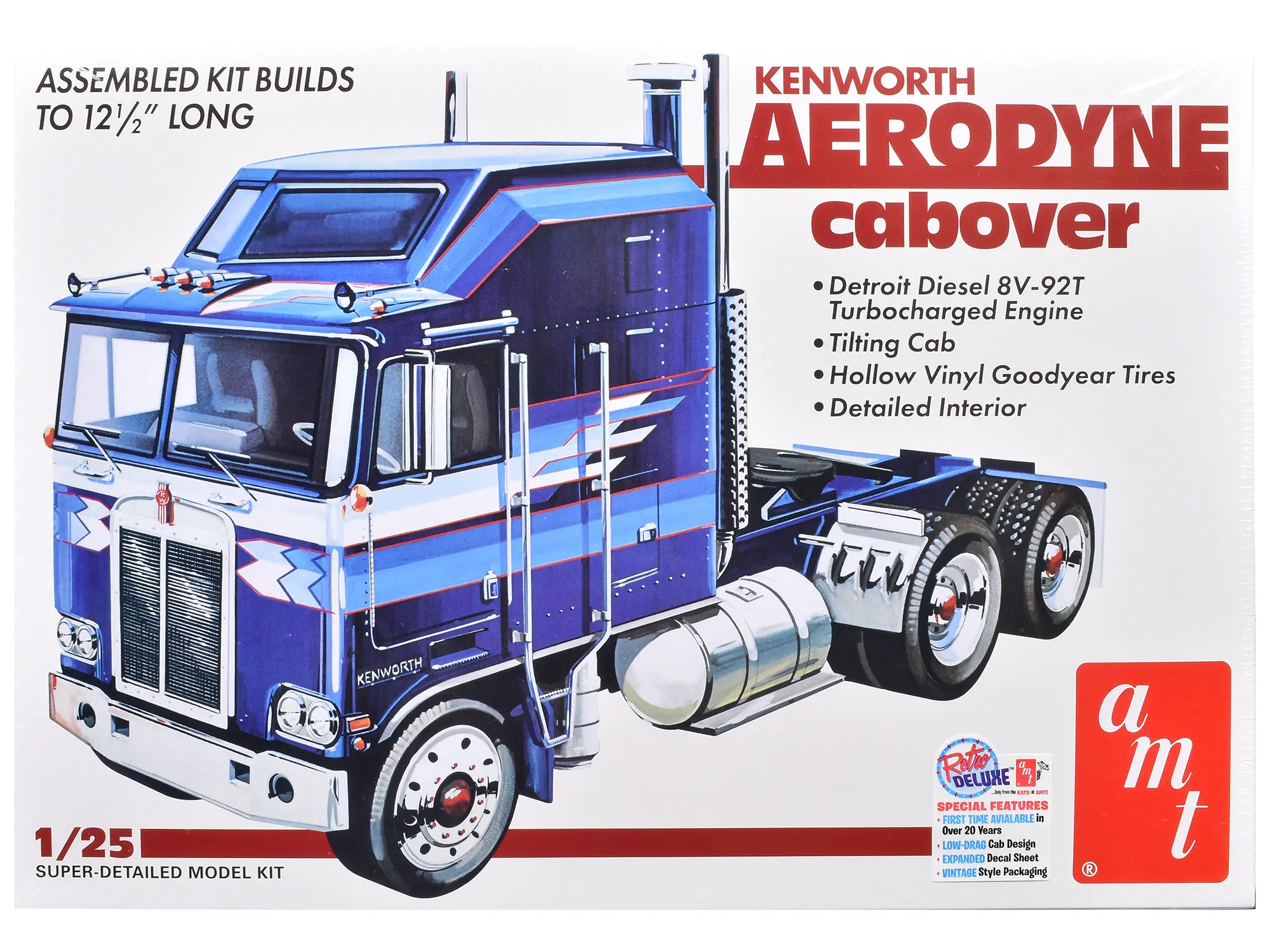 Kenworth Aerodyne Cabover Truck Tractor (Skill 3) 1/25 Plastic Model Kit by AMT