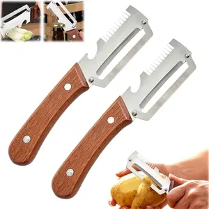 2-Piece Stainless Steel Vegetable Peeler Slicer, Multi-Function Kitchen Tool, Vegetable Fruit Cutter, Ergonomic Handle, Thick Blade for Pumpkins, Carrots, Potatoes