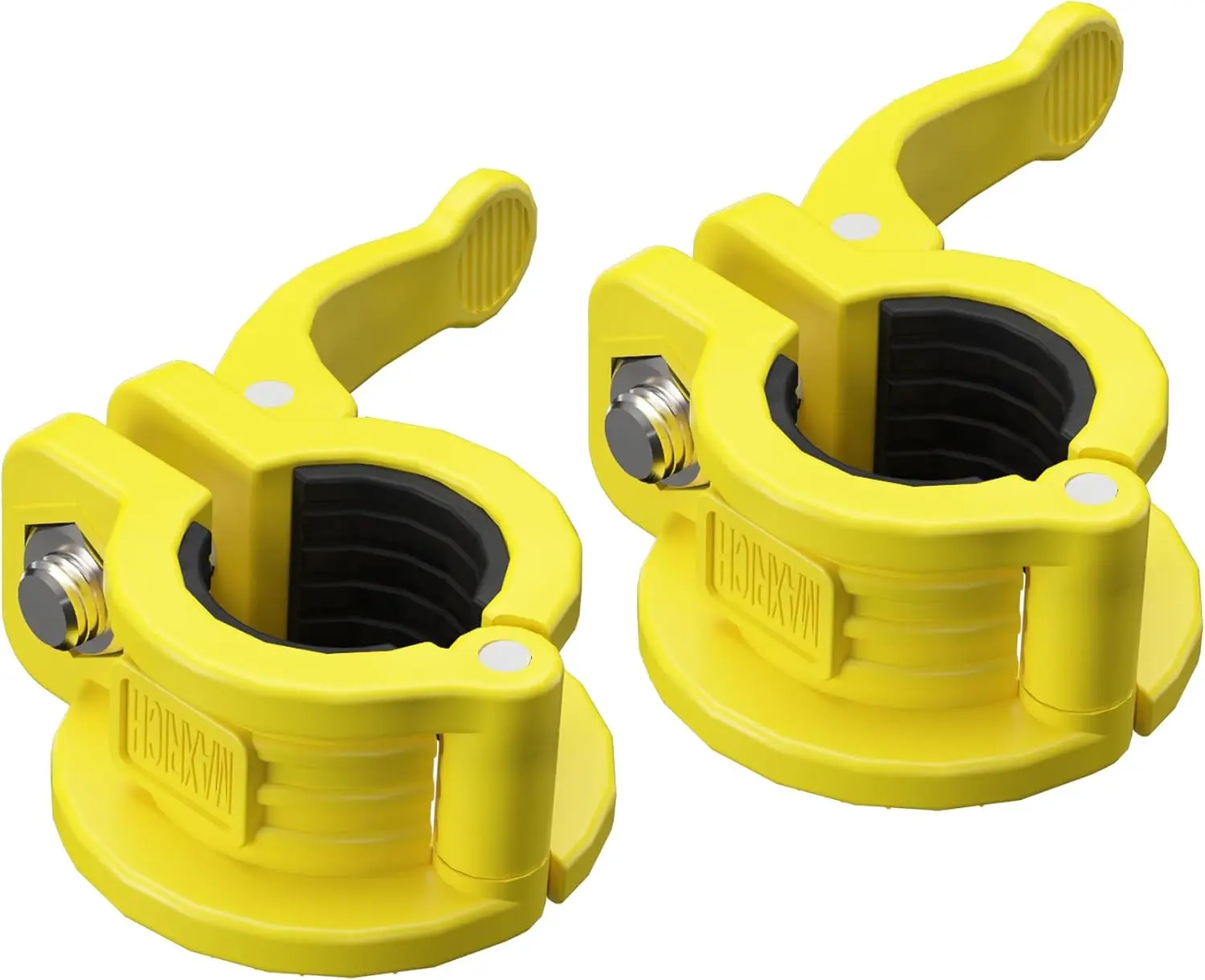 T Barbell Clamp 1 inch Multiple Sizes & Adjustable Weight Clips for Barbell Quick Release Barbell Clips|Barbell Collar Bar Locks for Weight Lifting (Yellow)