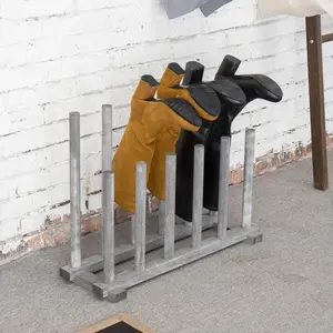 Gray Wood Boot Storage Rack, For 6 Pairs