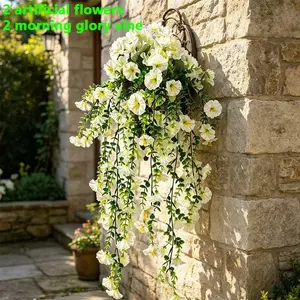 4 Piece Artificial Flower Set, Includes 2 Ivy Plants & 2 Chrysanthemums, Perfect for Garden Decorations, Patio, Window Sill, Office Desk, Kitchen Decor