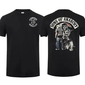 Sons of Anarchy California Shirt Skull Reaper Biker Motorcycle Tee SAMCRO Graphic T-Shirt for Men Vintage Motorcycle Club Style Tee