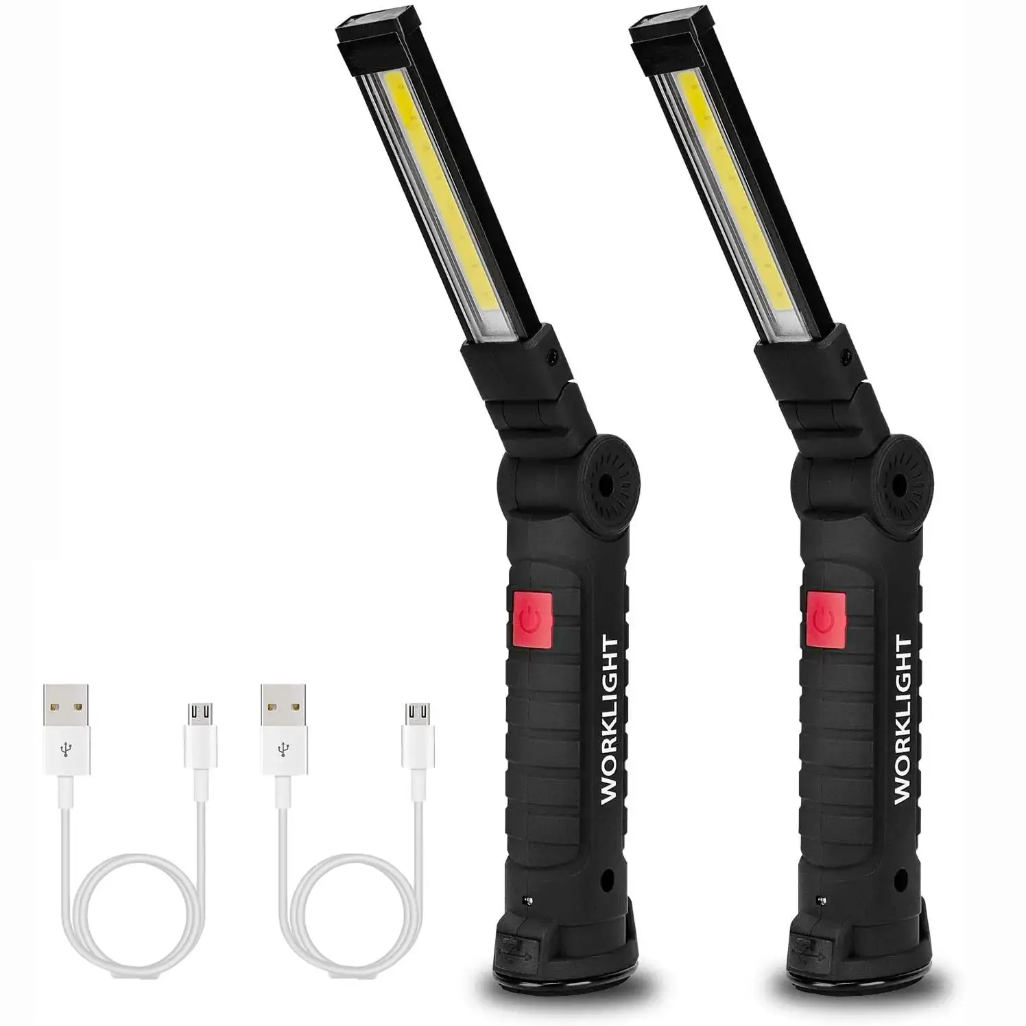 Rechargeable LED Work Light for Summer, 360° Rotation Work Light with Magnetic Base, 5 Modes & One-touch Control, Outdoor LED Lights, Multifunctional