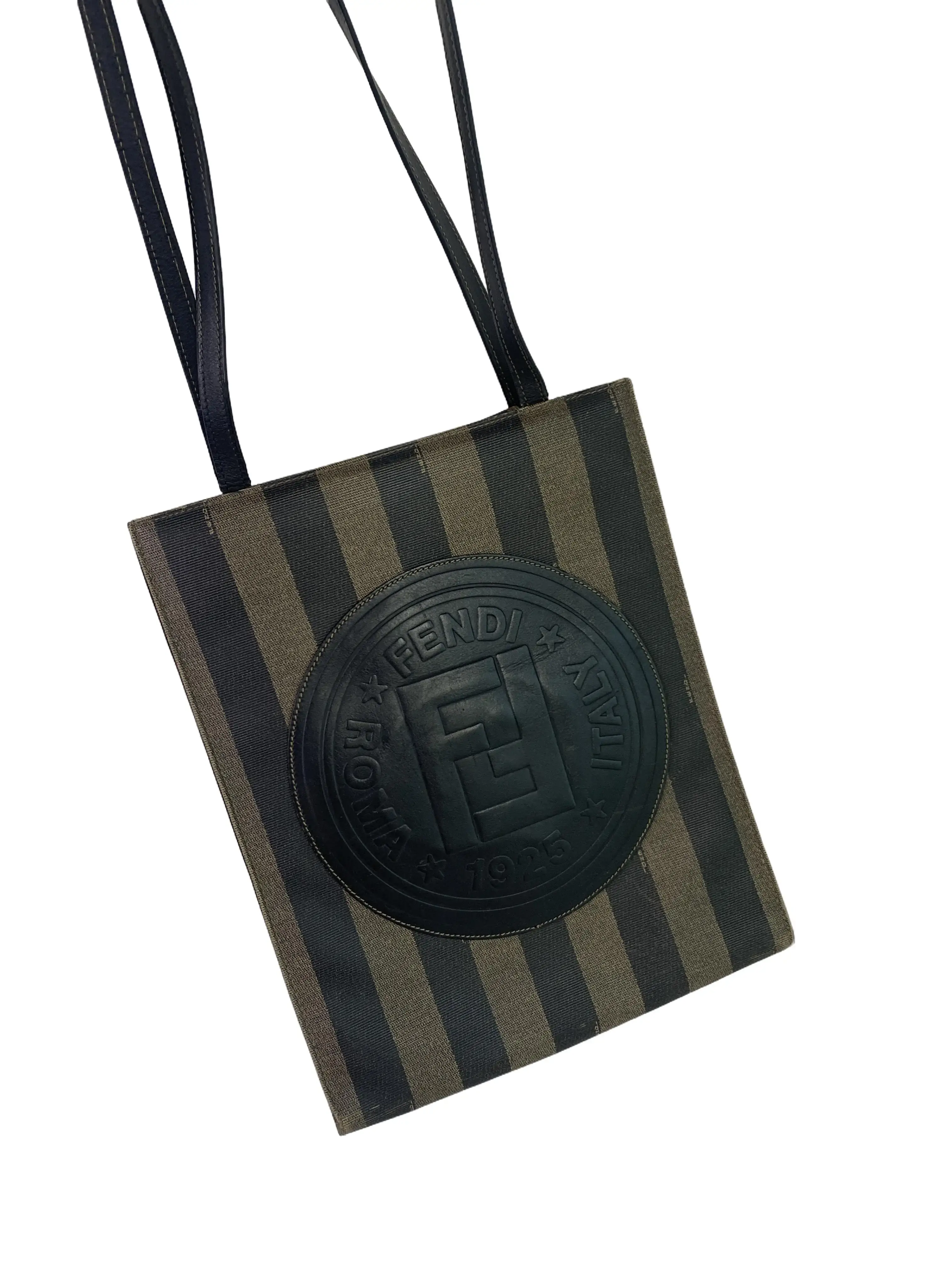 Pre-owned FENDI Pequin Stripe Vertical Tote Bag/wj01114220/4220