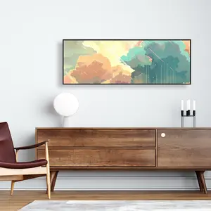 212 MAIN 16x48 in. White Framed Crystal Winds Print Wall Art - Home Decor, Outdoors Accessory, Ideal Gift for Home Decor Enthusiasts
