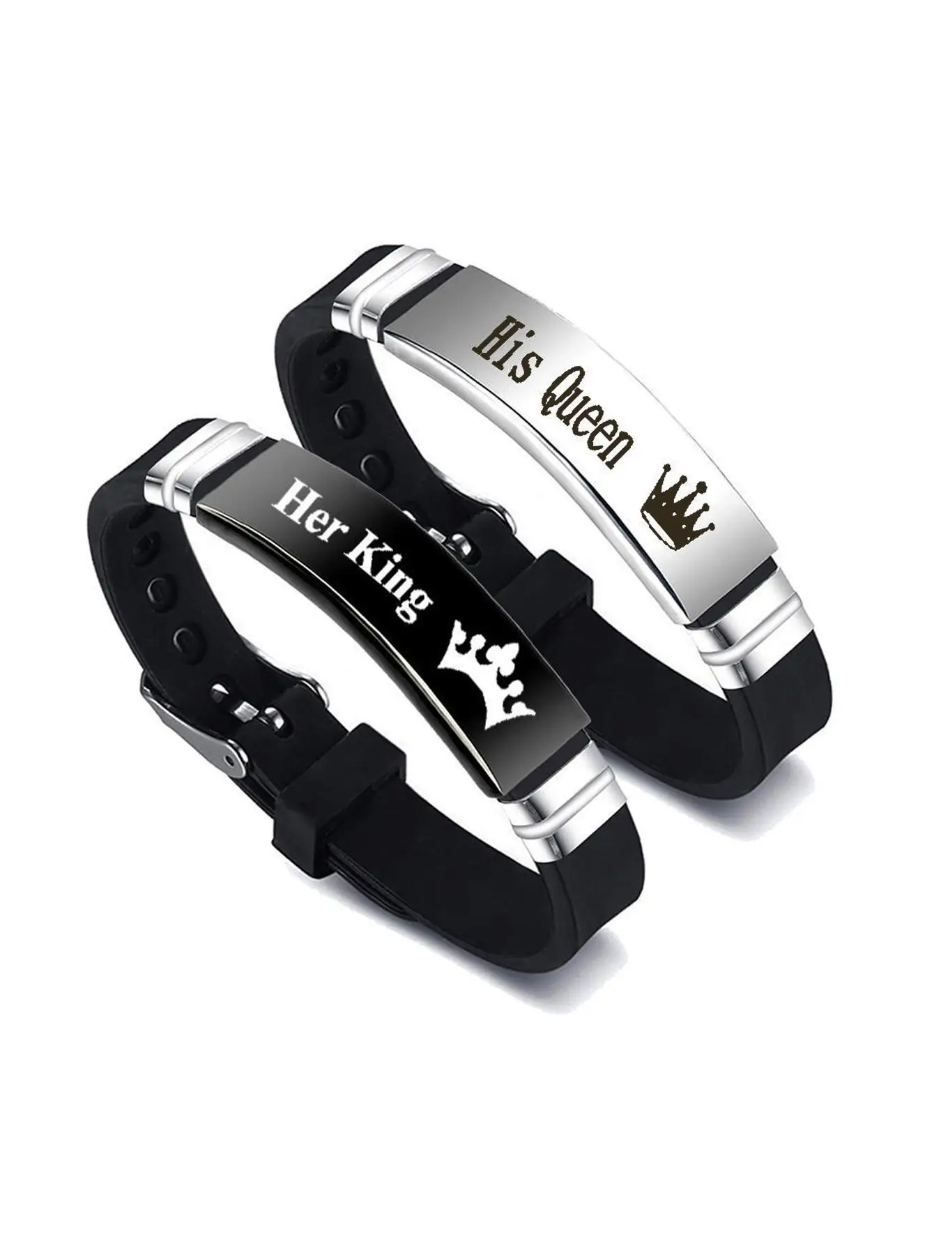 Couple Letter Pattern Couple Matching Bracelet, Fashionable Silicone Matching Bracelet for Women & Men, for Party, Daily Clothing Decor, Trendy Bf Gf