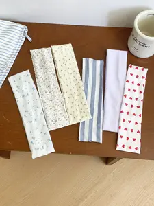 3/6pcs Korean Style Floral Striped Heart Print Wide Headbands Set, Daily Use Sport Fitness Hair Bands, Non-Slip Hair Accessories, Soft Headband