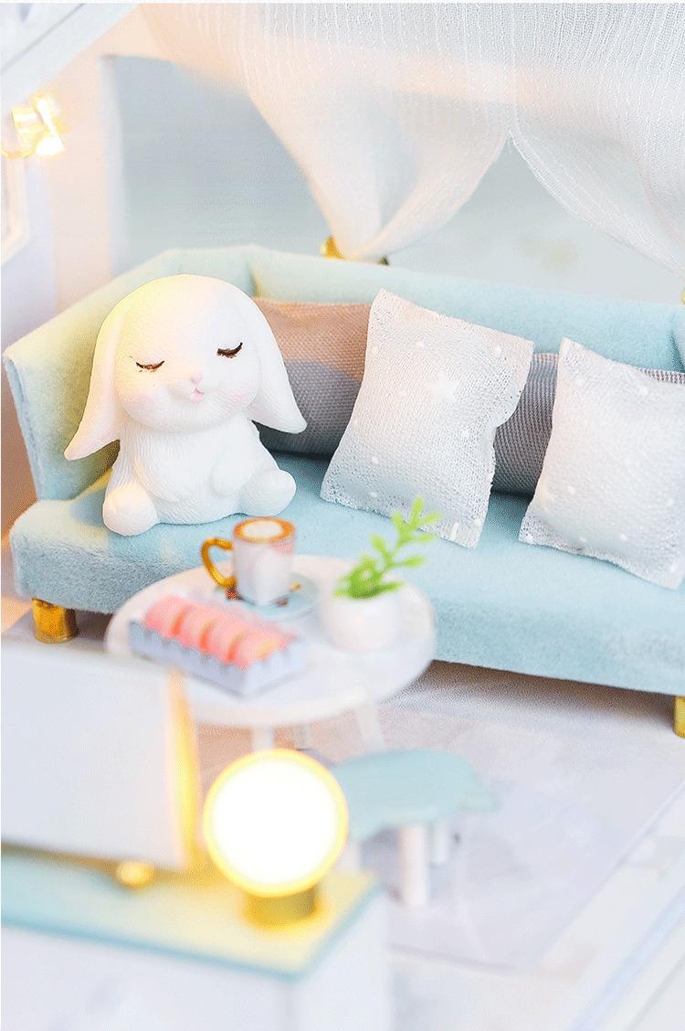 DIY Creative Attic Cottage — "Blue Serenity": A 3D Assembly Model. This makes for an exquisite birthday or holiday gift, as well as an ideal choice for crafting enthusiasts.