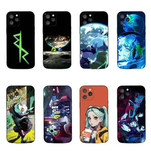 E-Edgerunners Cartoon C-Cyberpunk Phone Case for iPhone 17, 16, 15, 14, 13, 12, 11 Pro Air Plus ProMax and Samsung S26-S20 Ultra Plus FE shock-absorbing phone cases, fashionable gift. back soft