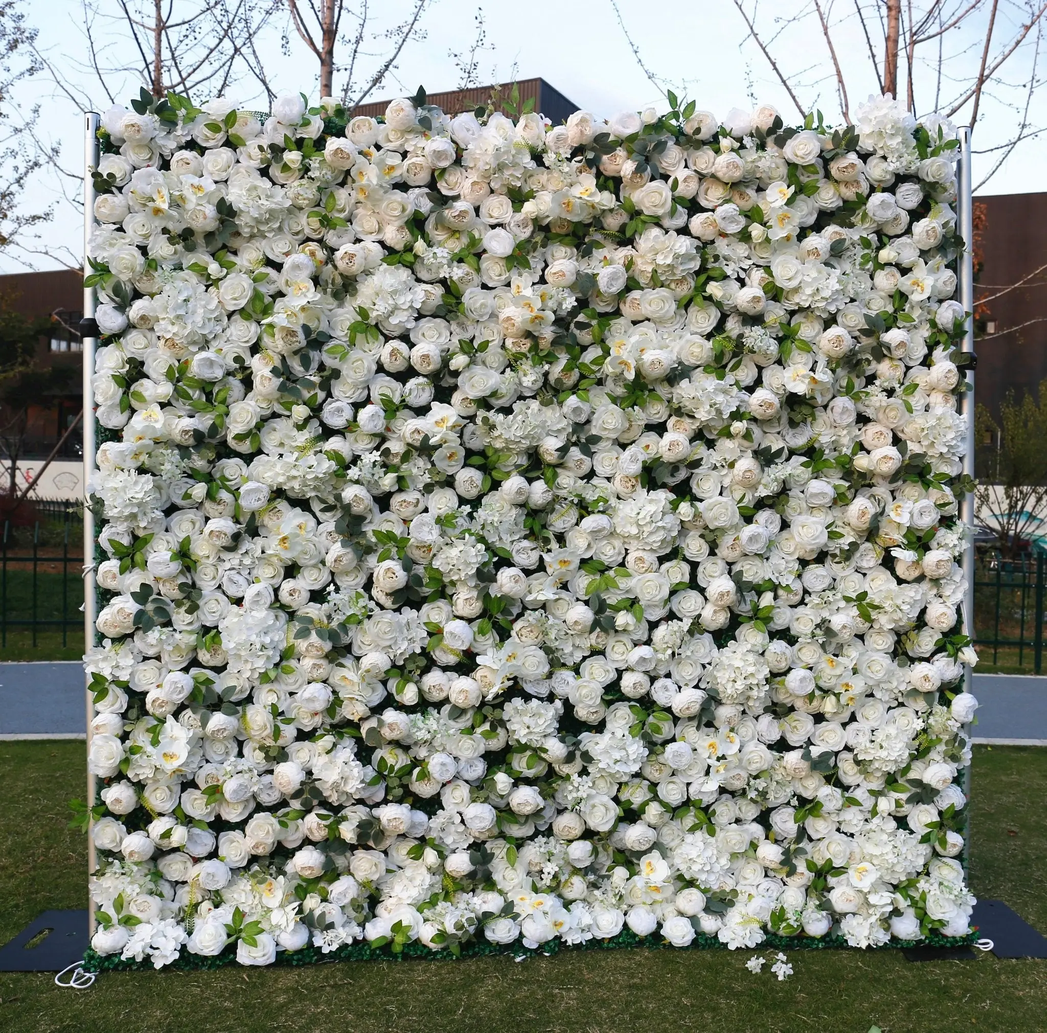Luxury 5D Flower Wall Backdrop with Heavy-Duty Pipe & Drape Stand – 8’ x 8’ Complete Set