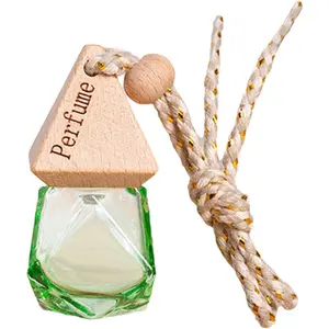 1PCS Empty car air freshener bottle - empty, refillable, suspended car air freshener diffuser, aromatherapy essential oil diffuser, suspended perfume pendant, car decorative triangle cap